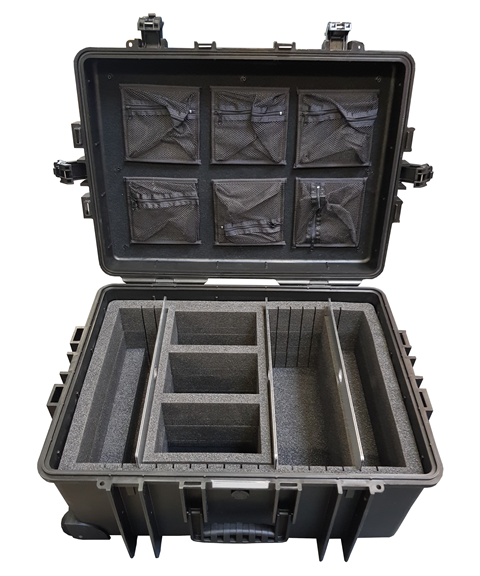Outdoor cases with lid pocket and movable dividers 